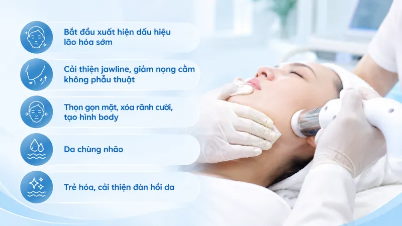 CFU Èlife phù hợp với da chùng nhão, lão hóa sớm muốn thon gọn không phẫu thuật