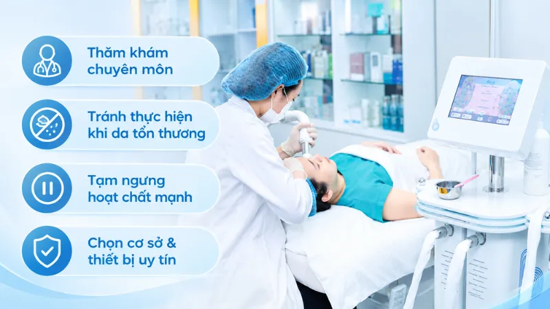 Thăm khám và chuẩn bị da đúng cách giúp quá trình thực hiện CFU hiệu quả