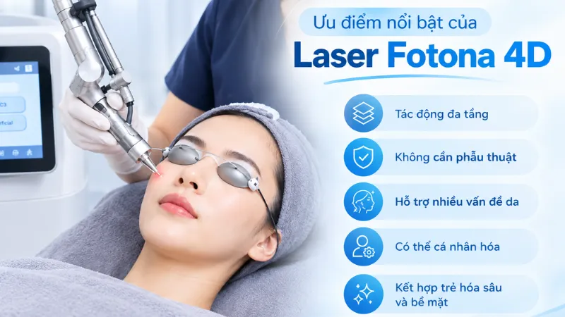 Laser Fotona 4D sở hữu nhiều ưu điểm vượt trội trong phác đồ trẻ hóa da