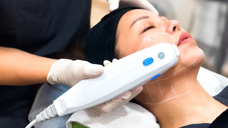 Ultherapy gi&uacute;p n&acirc;ng v&ugrave;ng da chảy xệ, ch&ugrave;ng nh&atilde;o do l&atilde;o h&oacute;a
